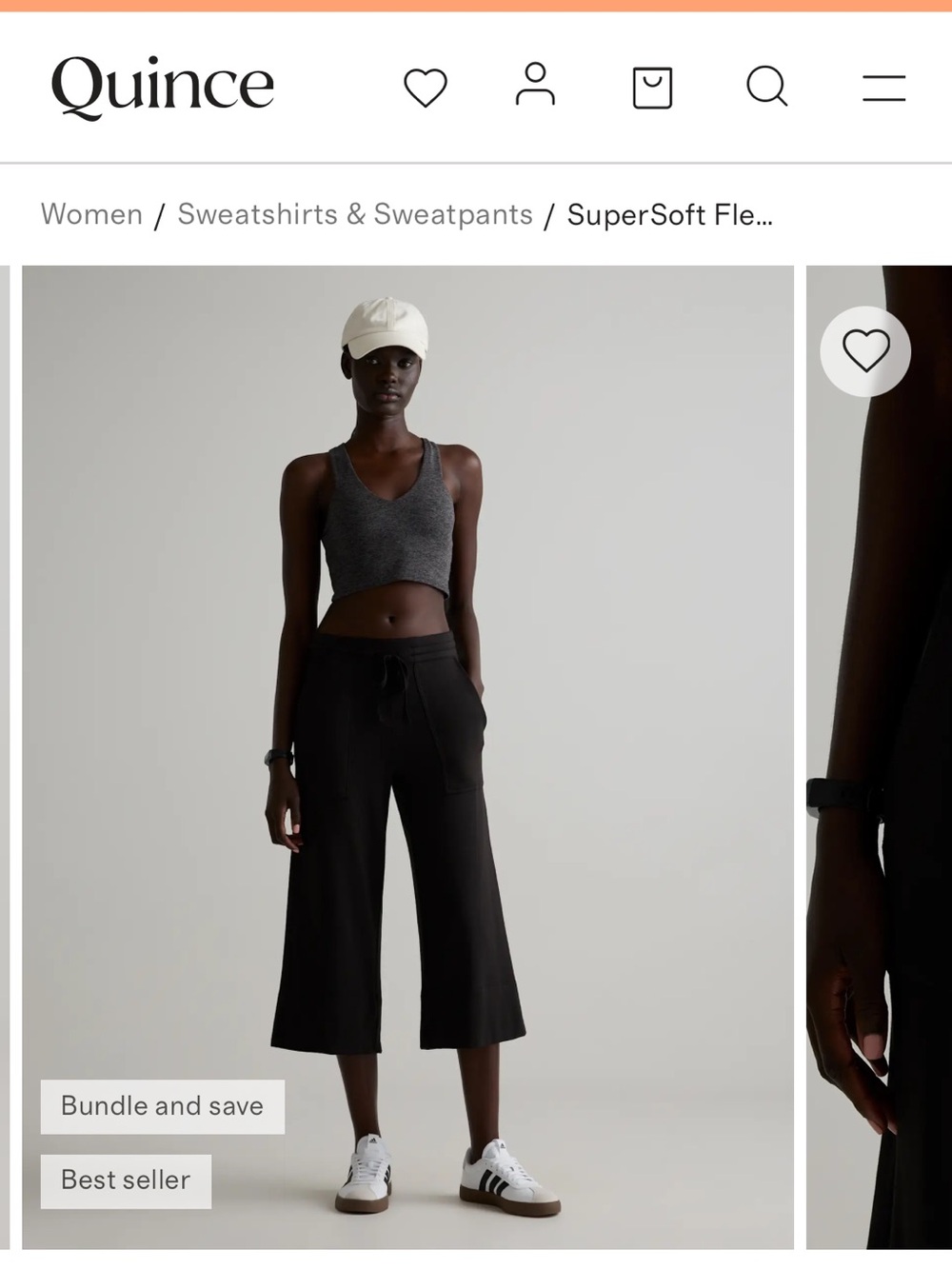 Quince Black Cropped Wide Leg Pants